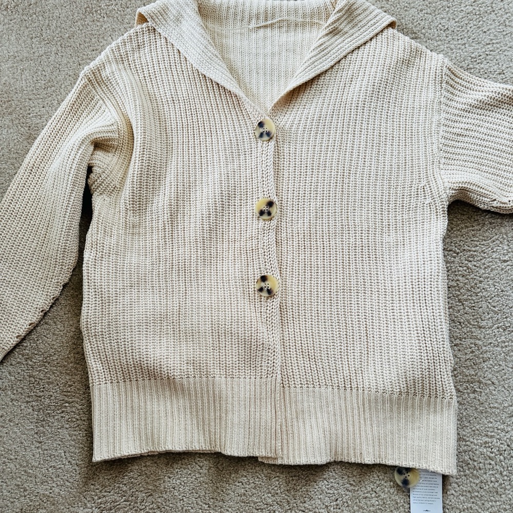 Oversized Button Front Knit Sweater - Picture 2 of 9